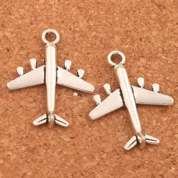 

200PCS zinc alloy Airplane Jet Plane Spacer Charm Beads Pendants Alloy Handmade Jewelry DIY L1626 27.3x21.3mm
