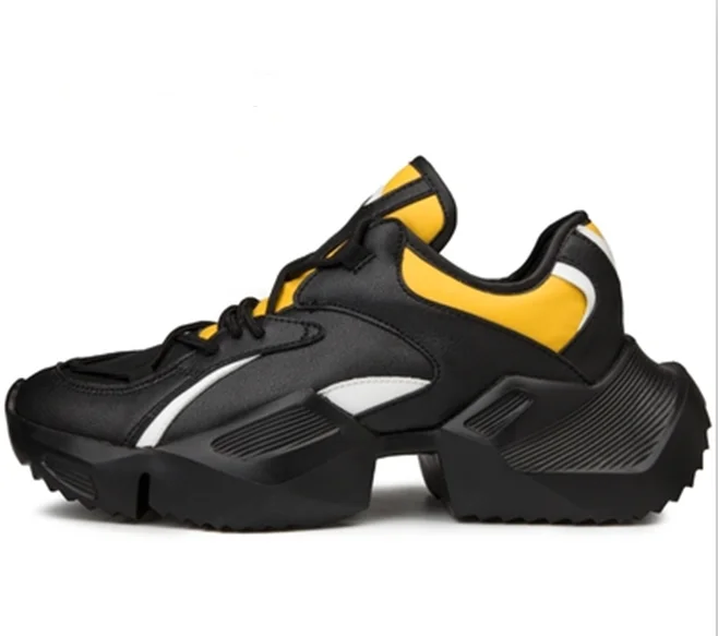 

Genuine Leather Red Black White Clunky Sneaker Men's Shoes Outdoor Running Shoes for Men Retro Waterproof Designer Shoes
