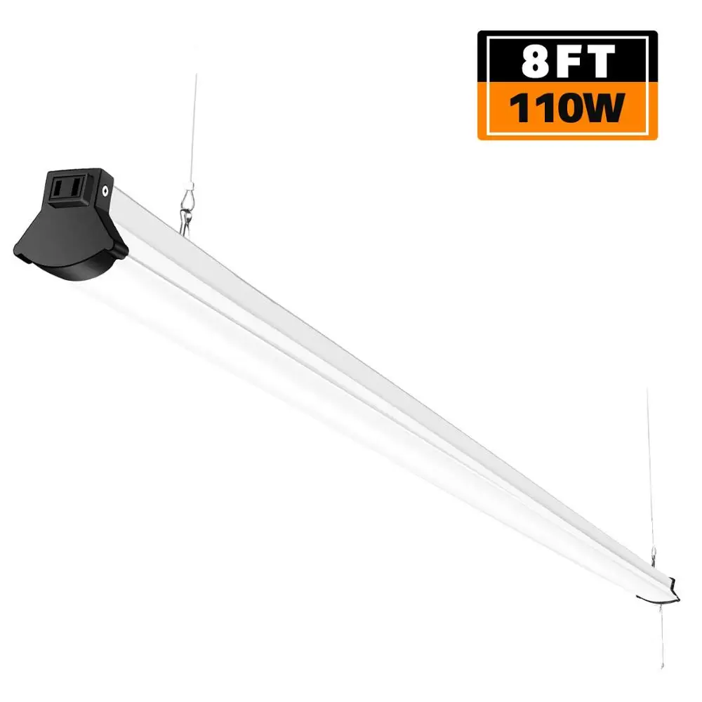 

LED Garage light 8FT LED Shop Light Fixture 110W 12000lm 5000k Linkable 8 Foot Ceiling Lights Plug in with Power Cord Pull Chain