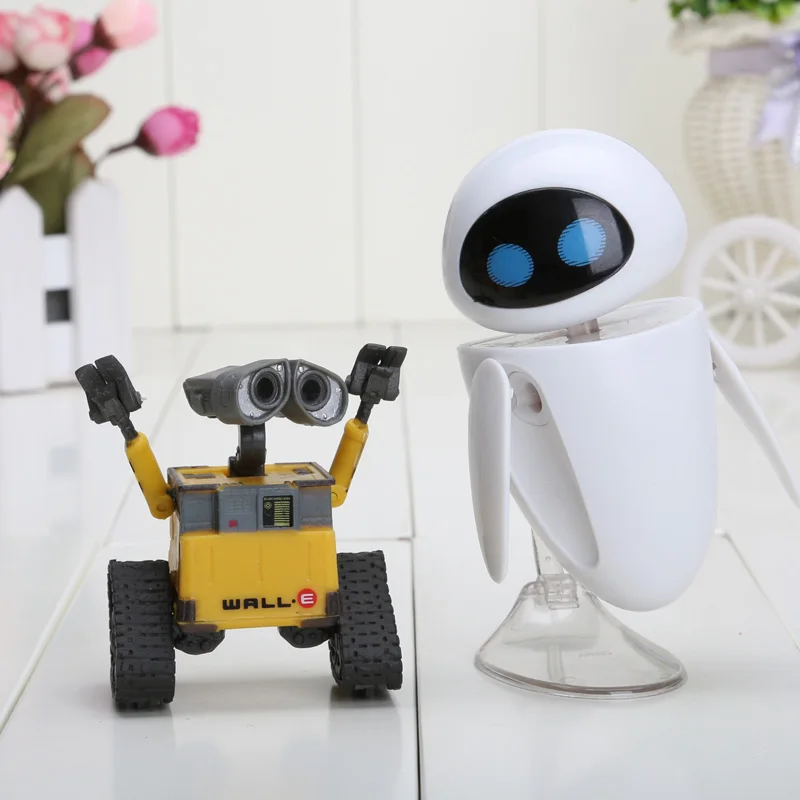 

6cm 2pcs/set Wall-E Robot Wall E EVE PVC Action Figure Collection Model Toys Dolls