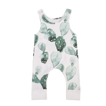 

DHL 20pcs Newborn Infant Baby Girl Boy Cactus Romper Babygrow Sleeveless Summer Clothes Jumpsuit Playsuits