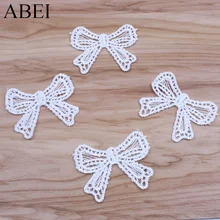 30 pçs/lote Bordado Borboleta Branca Arco Apliques DIY Roupas Decoração Vestuário Acessórios de Costura Artesanal Patchwork Artesanato