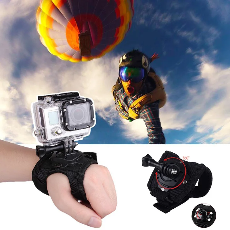 360 градусов вращающийся перчатка запястье ремень крепление для GoPro Hero 5/4/3 + ASD88