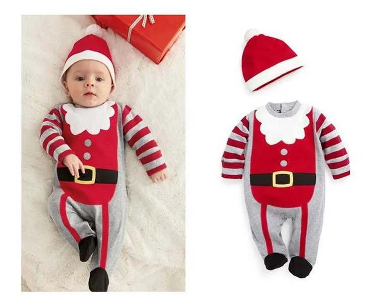 Novelty Costume Christmas Baby Clothing Romper Long Sleeve Spring Autumn Baby Wear Clothing Set Top+headband or Hat Baby Overalls Bodysuit CL0435 (12)