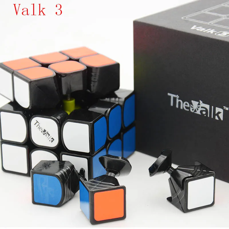 Qiyi Mofangge Valk3 3x3x3 черный или без наклеек 3 слоя скоростной куб Valk 3 Cubo Magico профессиональные забавные игрушки для детей 555 мм - Цвет: Черный