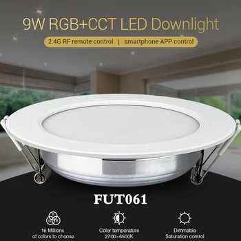 

NEW MiBOXER FUT061 9W RGB+CCT led Downlight dimmable AC220V recessed Downlight 2700K~6500K can remote/phone/Amazon Voice control
