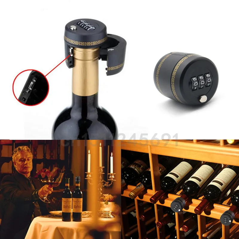 Бутылка Красного вина, блокировка паролем, пробка для шампанского, кодовый замок, вакуумная пробка для бутылки, аппаратные принадлежности для кухонного бара