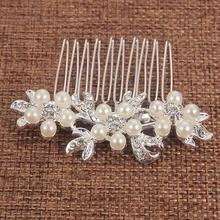Rhinestone Pearl Flower Leaf Bridal Hair Comb for Girls Crystal Hair Ornaments Jewelry Wedding Hair Accessories цена Rhinestone Pearl Flower Leaf Bridal Hair Comb for Girls Crystal Hair Ornaments Jewelry Wedding Hair Accessories цены онлайн