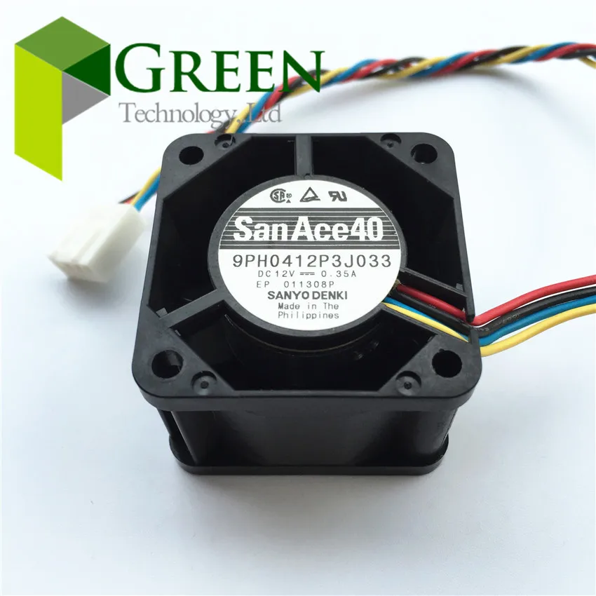 

NEW Original Sanyo San Ace 40 1U Server fan 9PH0412P3J033 4028 40MM PC or server case Big power Cooling fan 12V 0.35A with 4pin