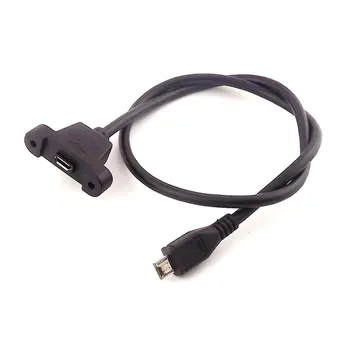 

Micro USB 5Pin Male to Female w/Screw Hole Panel Mount Exquisite Extention Cable Durable Micro USB Cable