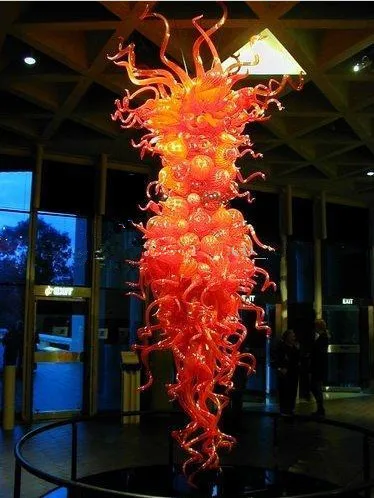 

Chrismas Hotel Big Hand Blown Glass Chandelier Lighting Bubble Glass Pipes