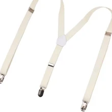 Молочно-белый три клип подтяжки женские узкие светлый цвет чулок мужчин y двойной плечевой ремень рубашка ремень