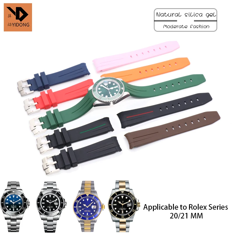 20mm 21mm Silicone Rubber Watch Strap Sport Band Suitable for Omega Seamaster Role Submariner Daytona OYSTERFLEX Certina Watch
