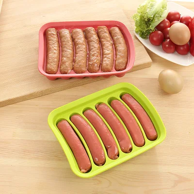 

DIY Sausage Making Mold Silicone Burger Hot Dog Maker Mould With 6 Cavity Patty Makers Microwave Oven Safe Gadgets h504