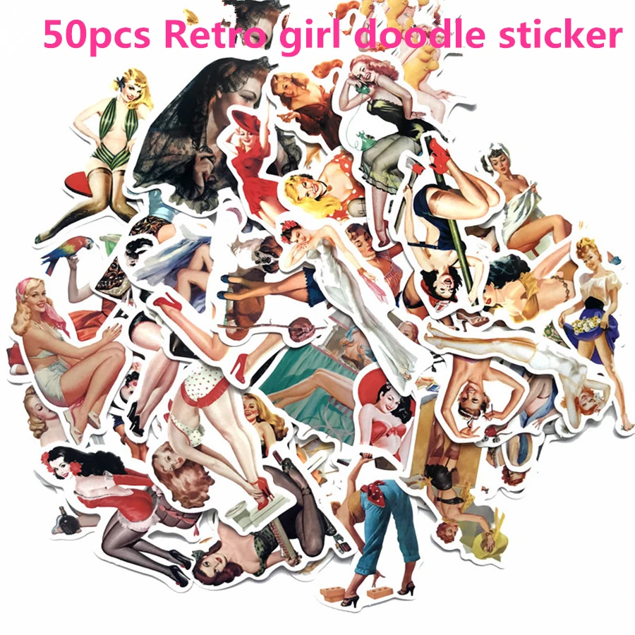 50PCS Sexy Girl Moto vintage Stickers Adhesivo Stickers For Motorcycle On Laptop Luggage Skateboard Bicycle Sticker Set 50PCS Sexy Girl Moto vintage Stickers Adhesivo Stickers For Motorcycle On Laptop Luggage Skateboard Bicycle Sticker Set