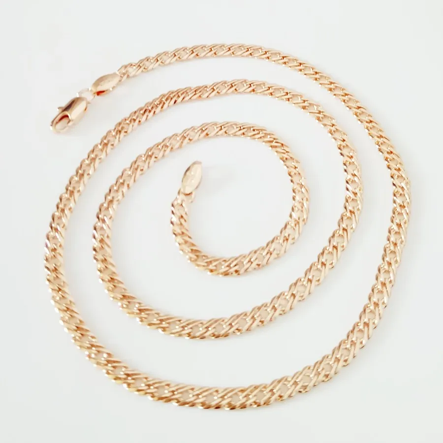 

2019 New Trendy Necklace Rose 585 Gold Color Jewelry 50CM Long Necklace Designs for Women Factory Direct