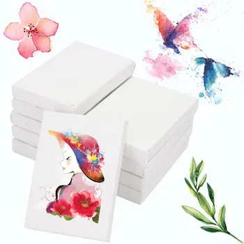 

10Pcs/set 5x7cm Mini Stretched Artists Canvas Art Drawing Board Blank Canvas Painting Acrylic Oil Paint DIY Craft Supply