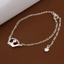Fashion new style silver charm anklet.wholesale 925 jewelry silver plated foot anklet jewelry.Free shipping A019
