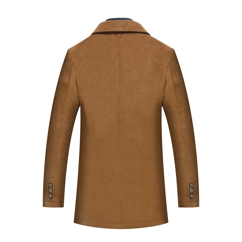 Uniqstore 2018 Зима Новая мода средней длины шерстяное пальто для мужчин зимняя куртка