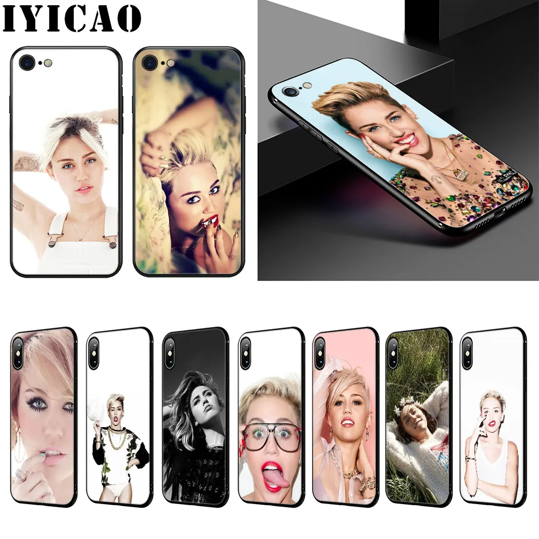 Мягкий чехол для iPhone XR X XS Max 6 S 7 8 Plus 5 5S SE IYICAO Miley Cyrus |