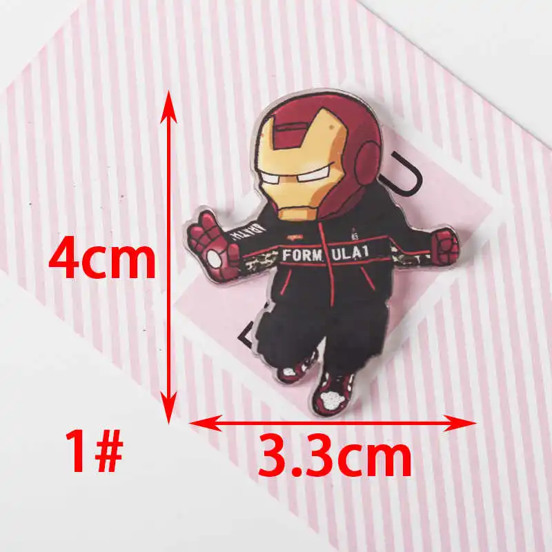 No1 Hot 1PCS America hero cartoon brooch Mix Icons On backpack Acrylic Badges Cartoon Pin Badges For Clothes Decoration Badge Z75 - Color: No1