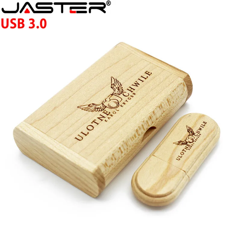 JASTER (1 шт. бесплатный логотип) деревянный USB3.0 + упаковочная коробка usb флеш