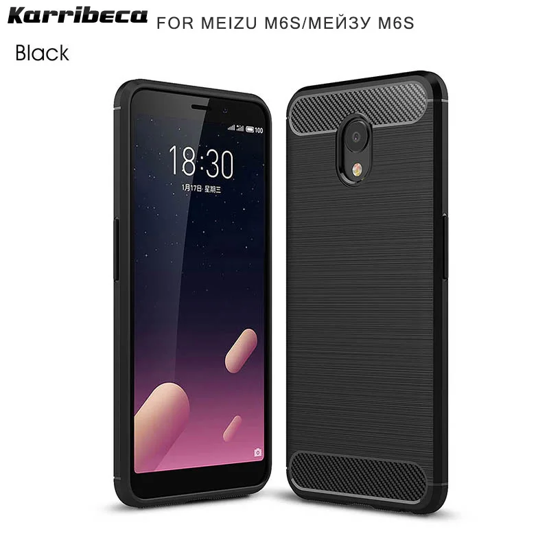 

Carbon fiber brushed silicon case for Meizu M6s funda etui rugged armor tpu cover for Meizu M6s hoesje tok kryt puzdra kasus