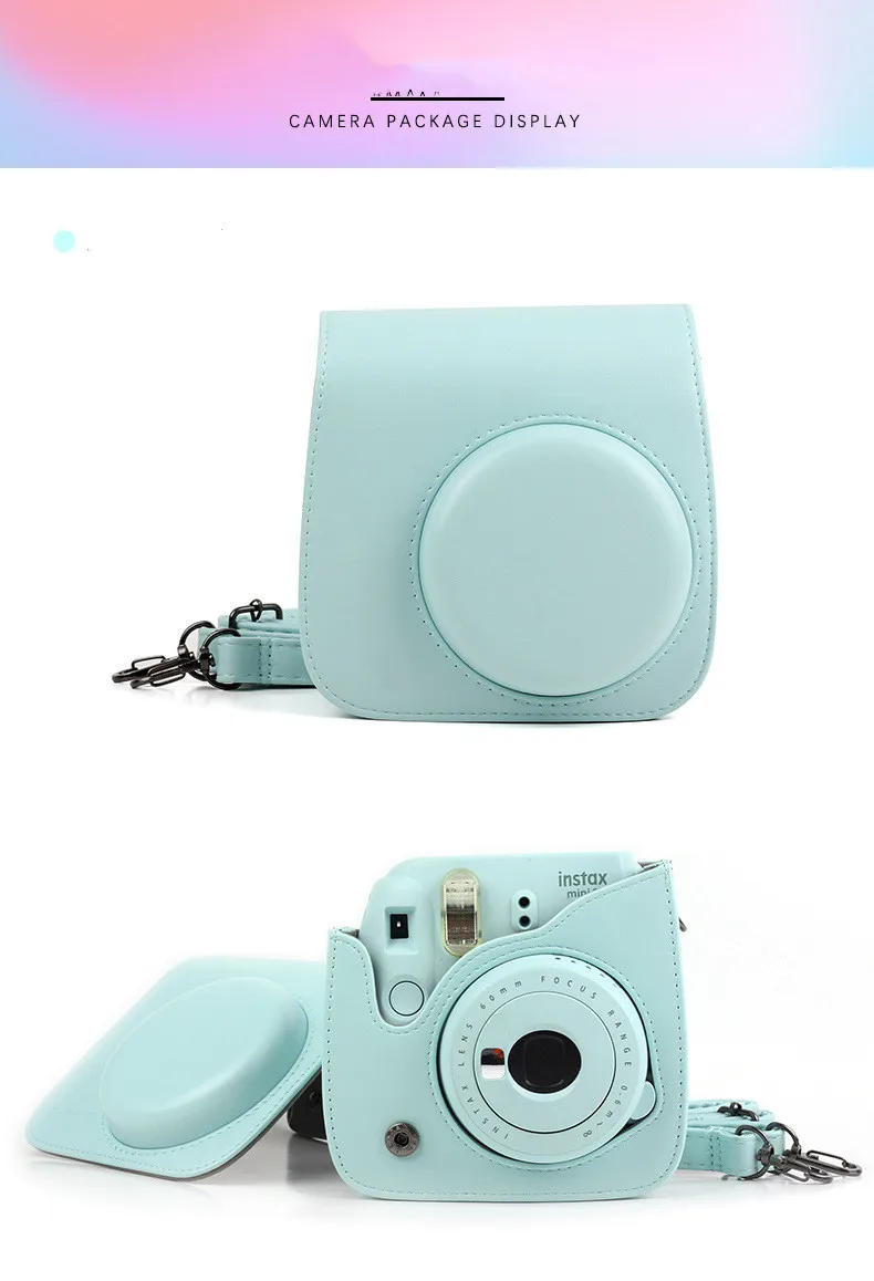 Наплечная камера сумка защитный чехол PU крышка с плечевым ремнем для Fujifilm Instax Mini 8/Mini8+/9 мгновенных пленочных камер