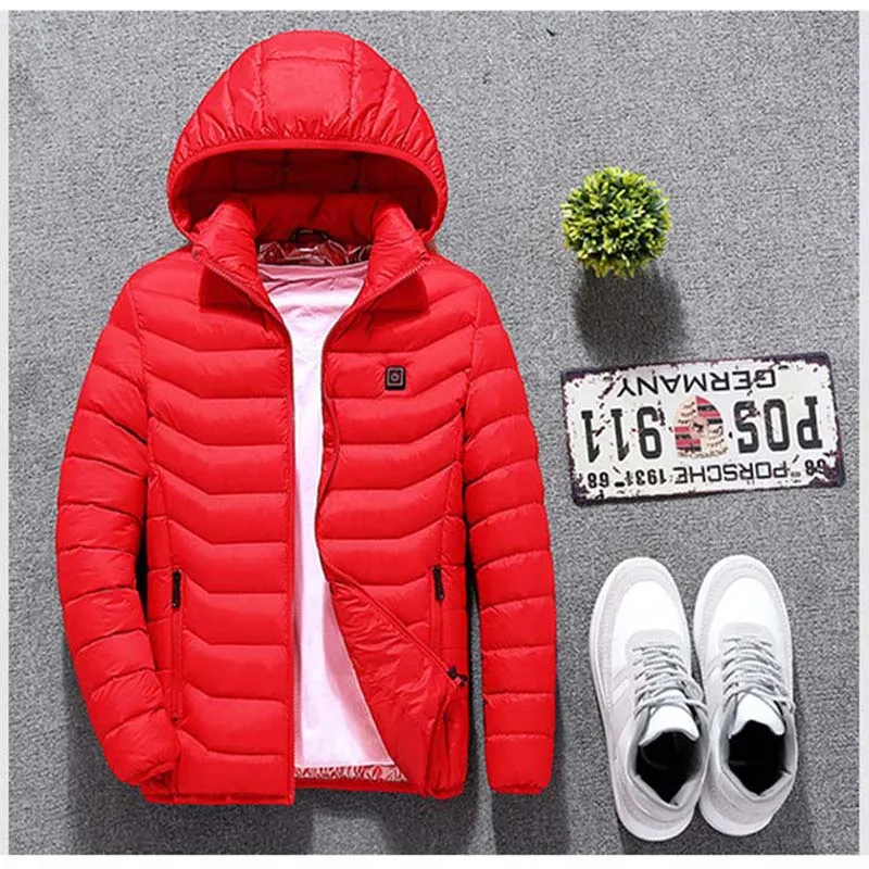 

Men Women Fleece Jacket Waterproof Winter Heated Jacket Thermal Heating Clothing Skiing Coat Hiking Warm Smart Thermostat Hooded