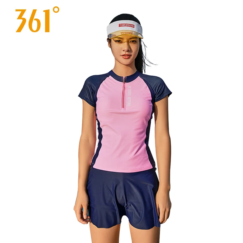 

361 Women Sport Swimwear Two Piece Swimsuits Wire Free Push Up Short Sleeves Swimsuits Tight Beach Pool Swimming Suit Bathing