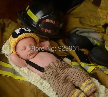free newborn firefighter crochet outfit pattern