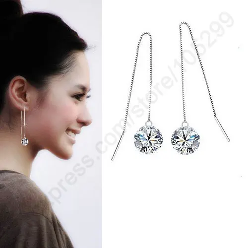 Серьги из серебра 925 пробы с фианитом | Украшения и аксессуары