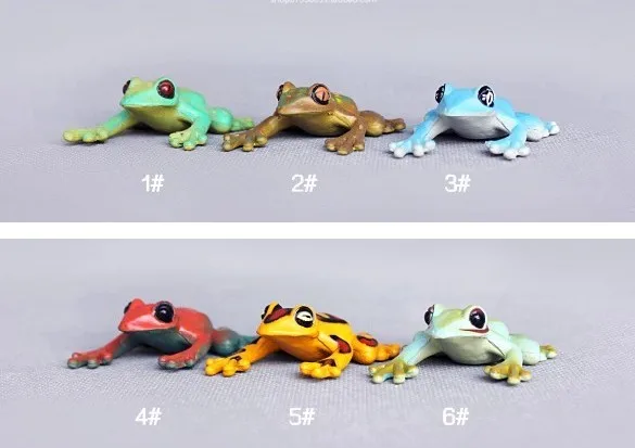

pvc 4cm Animal model frog set 6pcs/set toy gift for collection