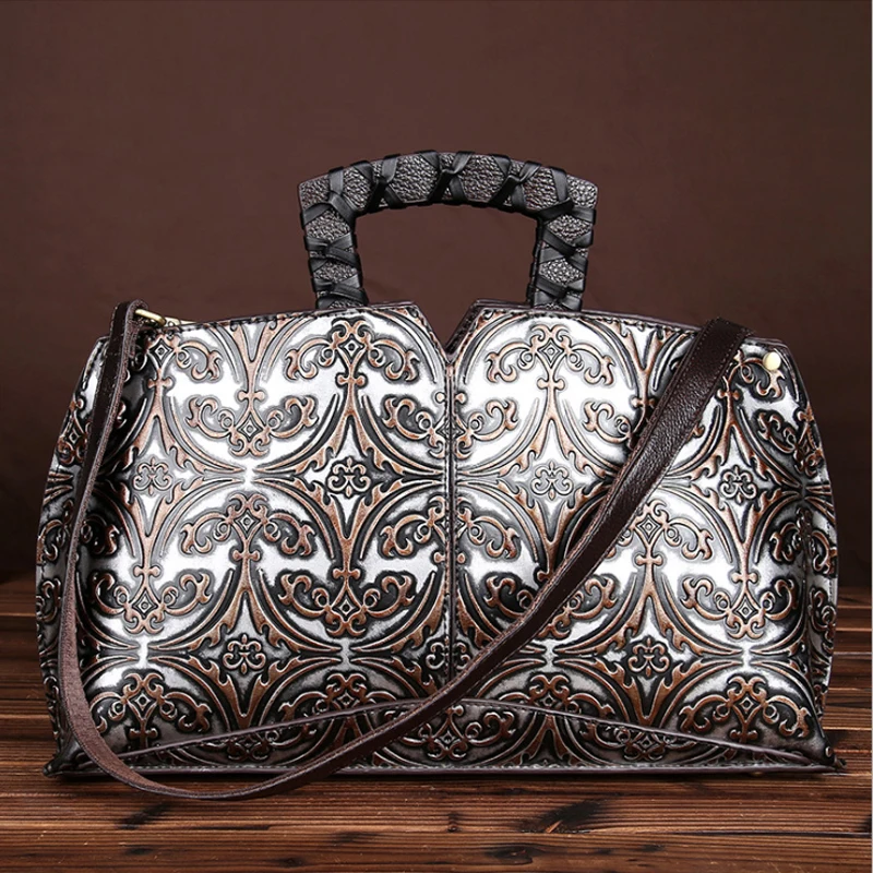

Genuine Leather Women Handbag Luxury Shoulder Bags for Women Designer High Quality Embossed Ladies Large Messenger Bag