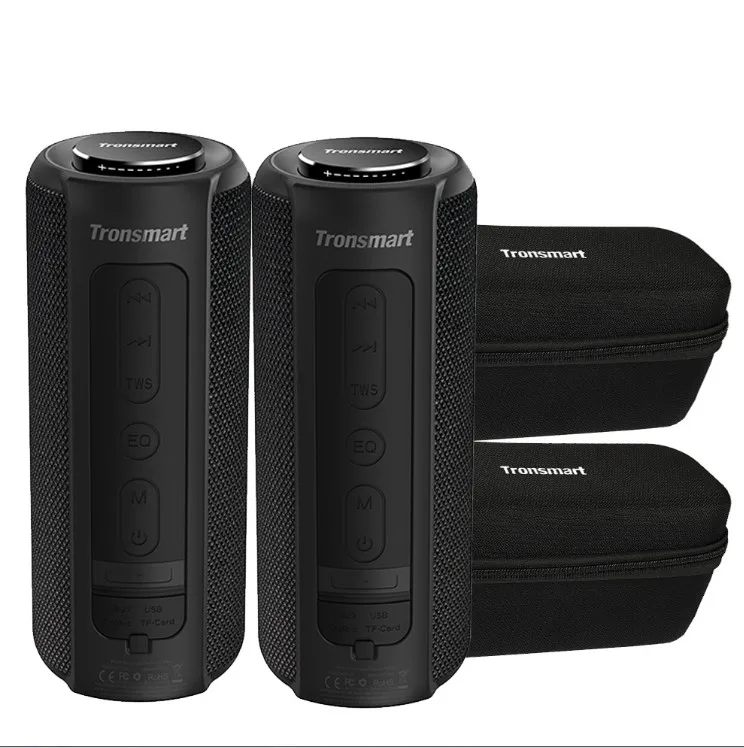 Tronsmart T6 Plus Bluetooth динамик 40 Вт портативный динамик глубокий бас Саундбар с IPX6 Водонепроницаемый, power Bank функция SoundPul - Цвет: 2 Black add case