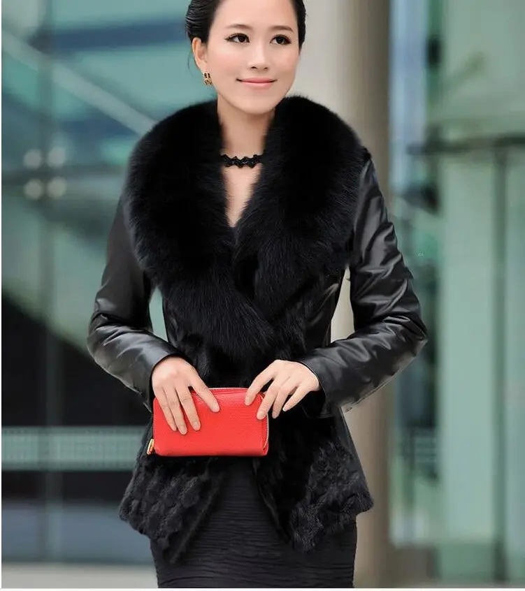 Женская куртка из искусственной кожи в стиле пэчворк Размеры S/9Xl|fur jacket|winter fur