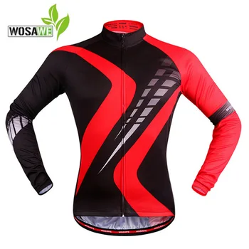 

WOSAWE Motocross Cycling Jerseys Mtb Maillot Ciclismo Hombre Cycle Jersey Men Quick Dry Breathable Full Zipper Long Sleeves Gym