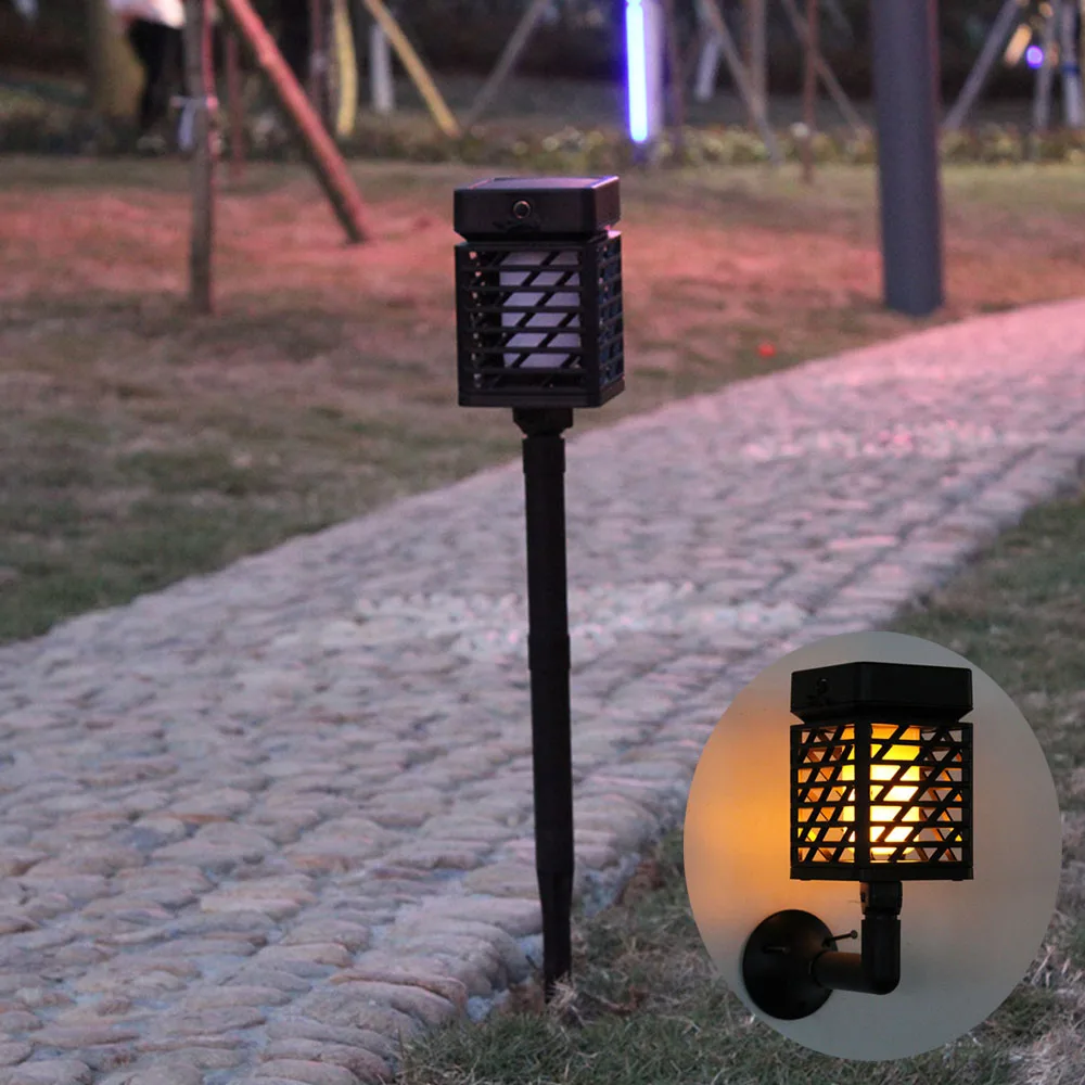 

2Pcs/1Pcs LED Solar Flame Flickering Lamp USB Led Dancing Flame Light Solar Outdoor Waterproof Decor Lights Garden Torch Bulb