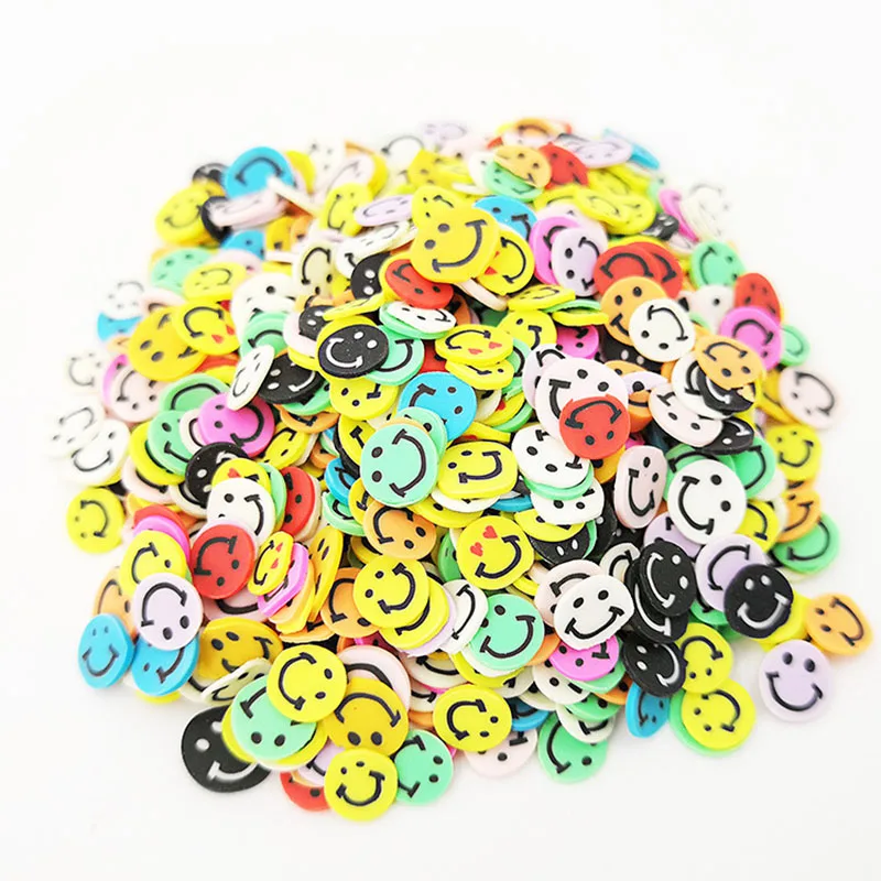 1000Pcs Soft Pottery Slime Fruit Slice Smiley Face Flower Filler Nails Art Tips Slime Fruit For Kids Lizun DIY Slime Accessories