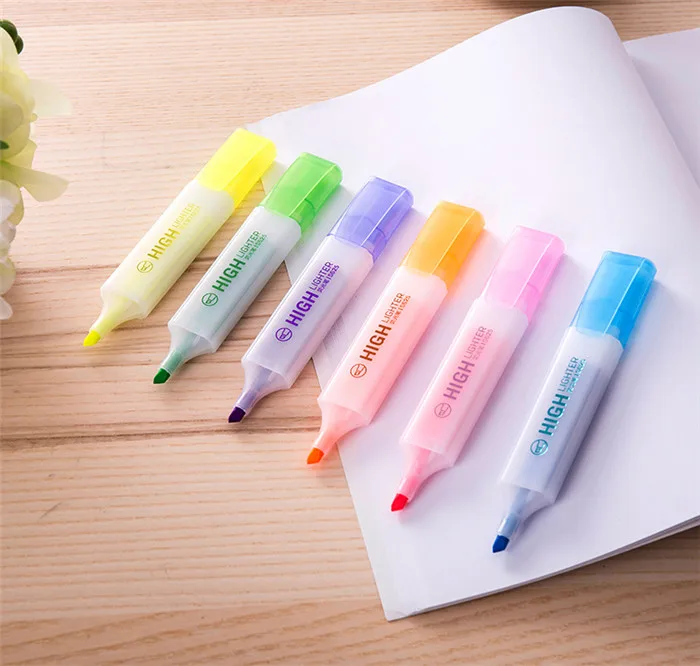 Deli 6 Color Highlighter Waterproof Art Drawing Writing Markers Pen Fast Dry Fluorescent Bright Color Office School Highlighters (27)