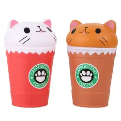 MrY Squeeze Toys детские мини медленно отскакивающие игрушки голова кота кофейная чашка уменьшить давление реквизит декомпрессионная игрушка