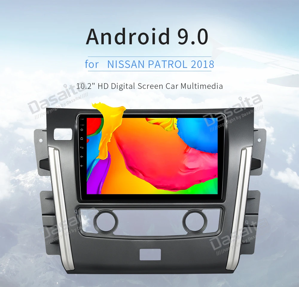 Cheap Dasaita 1 Din Car Radio GPS Android 9.0 for Nissan Patrol 2018 with 10.2" IPS Touch Screen MP3 player Navigation 4*50W 6