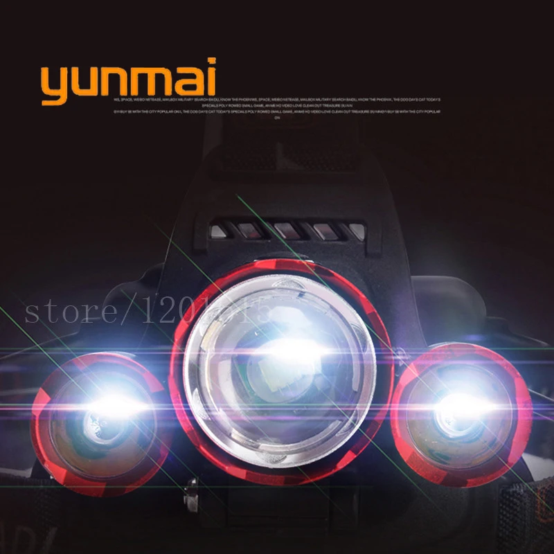 Yunmai USB Мощный светодиодный головной светильник, налобный фонарь, люмен, xml t6+ 2Q5, налобный фонарь, фонарь на 18650 батарейках, охотничий, рыболовный светильник