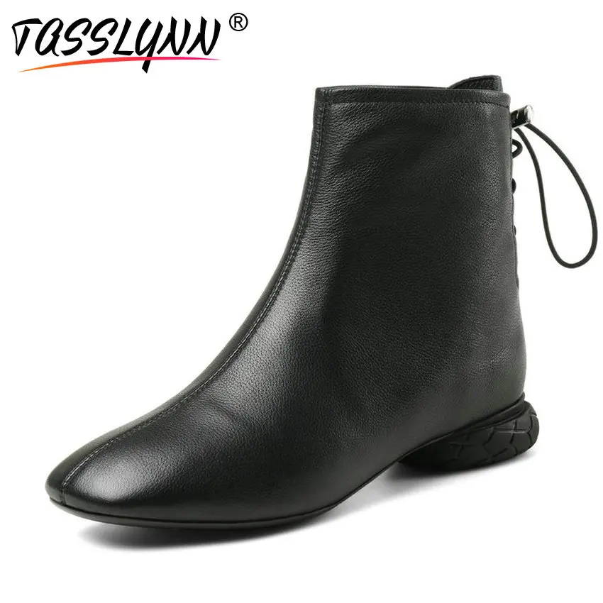 

TASSLYNN 2018 Novelty Women Boots Square Heels Square Toe Shoes Ankle Boots for Women Winter Ankle Boots Low Heels Size 34-39