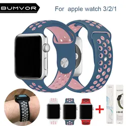 Силиконовый ремешок для apple watch группа 42 44 40 38 мм браслет спортивные наручные часы ремень резиновый ремешок для часов для iwatch 4/3/2/1 Nike + металл