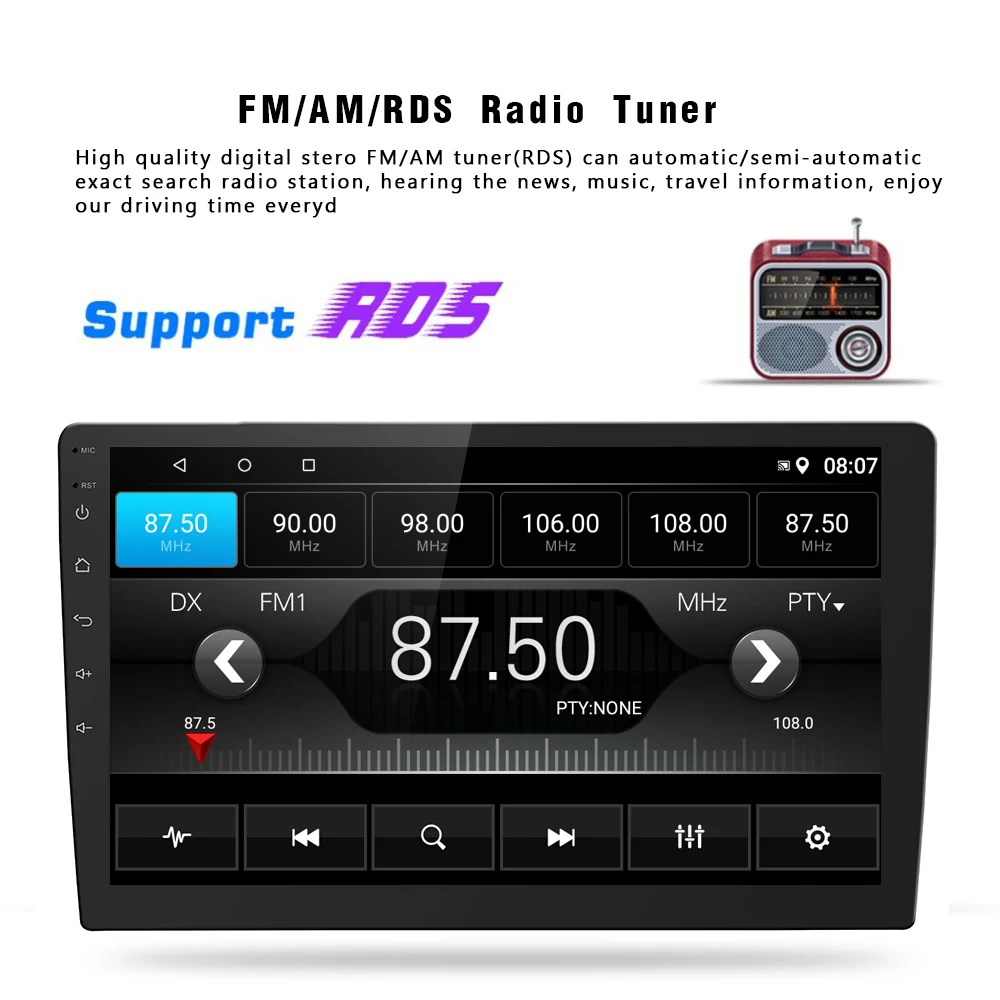 Sale Podofo GPS Navigation Car Radio Android Multimedia Player 2 Din Audio Stereo MP5 WIFI Autoradio No DVD For Kia K2 RIO 2013-2018 2