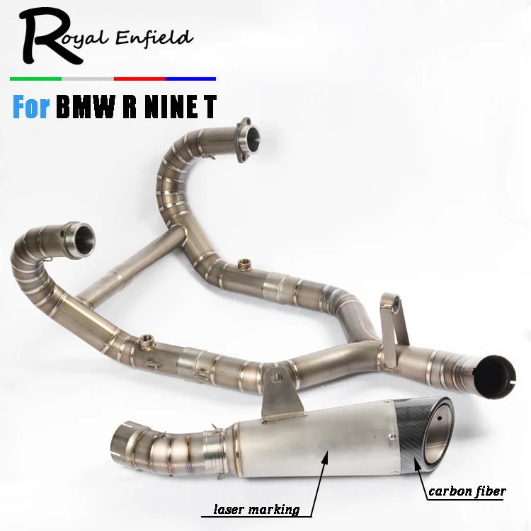 

New arrive For BMW R NINE T Motorcycle Modified Exhaust Pipe middle and tail section Exhaust Pipe stainless steel carbon fiber