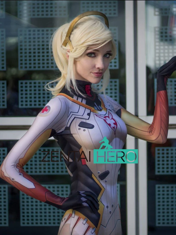 ZentaiHero 3D принт Мерси и Д. Ва кожа концепция костюм Хэллоуин два Маскарадные