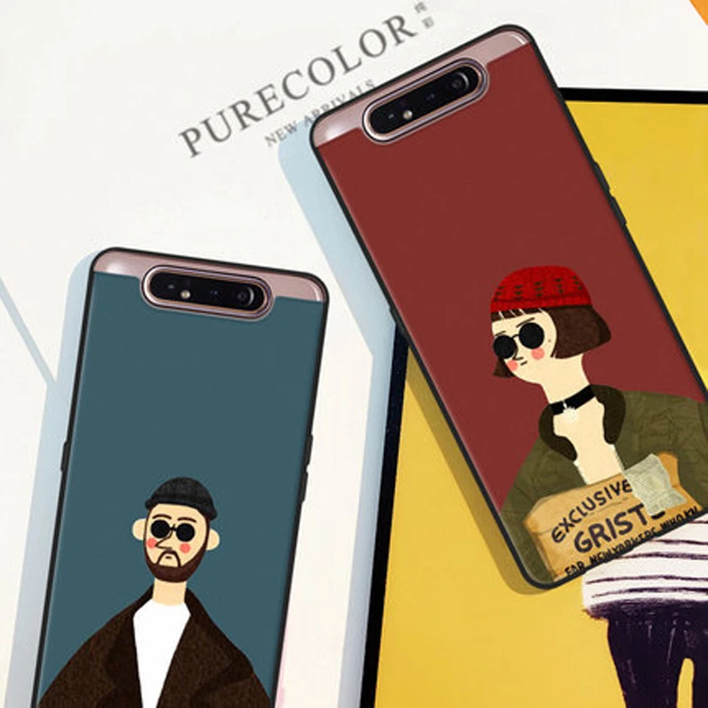 Чехол накладка для Samsung galaxy A80 мягкий силиконовый чехол с рисунком из мультфильма