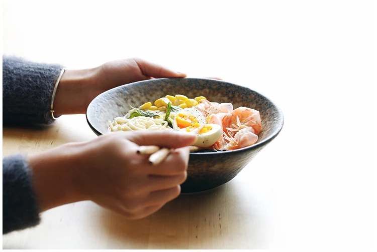 Японский стиль ретро глазурованная керамическая лапша ramen миска для супа Салатница для домашнего семейного творчества